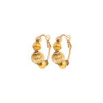 Boucles d'oreilles créoles perles godron Ø 3 cm - multi or Multi or