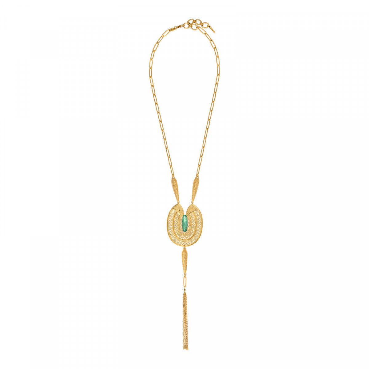 Collier sautoir filigrane Noor cristal - vert Turquoise