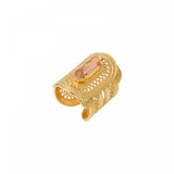 Bague large filigrane Noor cristal medium - rose Rose