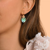 Mini boucles d'oreilles dormeuses Mindoro nacre paua - bleu irisé Pawa