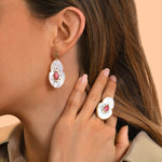 Boucles d'oreilles percées Mindoro nacre - blanc Nacre turquoise