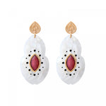 Boucles d'oreilles percées Mindoro nacre - blanc Nacre turquoise