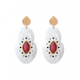 Boucles d'oreilles percées Mindoro nacre - blanc Nacre turquoise