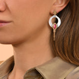 Boucles d'oreilles longues percées Mindoro nacre - blanc Nacre turquoise