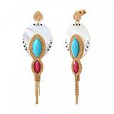 Boucles d'oreilles pendantes percées Mindoro nacre - blanc Nacre turquoise