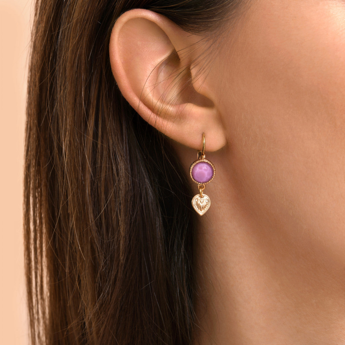 Mini boucles d'oreilles dormeuses Mindoro - violet Pawa