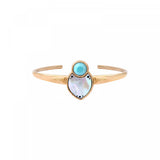 Bracelet jonc ajustable Mindoro nacre - blanc Nacre turquoise
