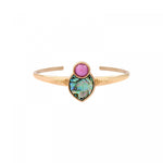 Bracelet jonc ajustable Mindoro nacre paua - bleu irisé Pawa