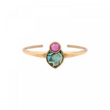 Bracelet jonc ajustable Mindoro nacre paua - bleu irisé Pawa