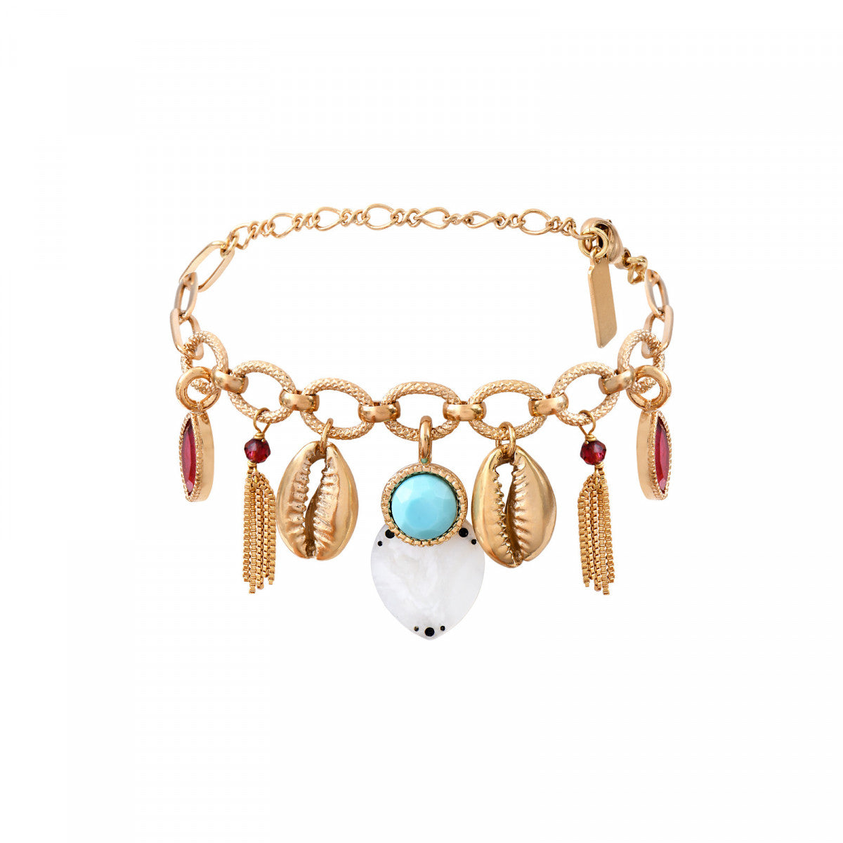 Bracelet chaîne charm's Mindoro nacre - blanc Nacre turquoise
