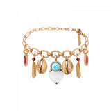 Bracelet chaîne charm's Mindoro nacre - blanc Nacre turquoise