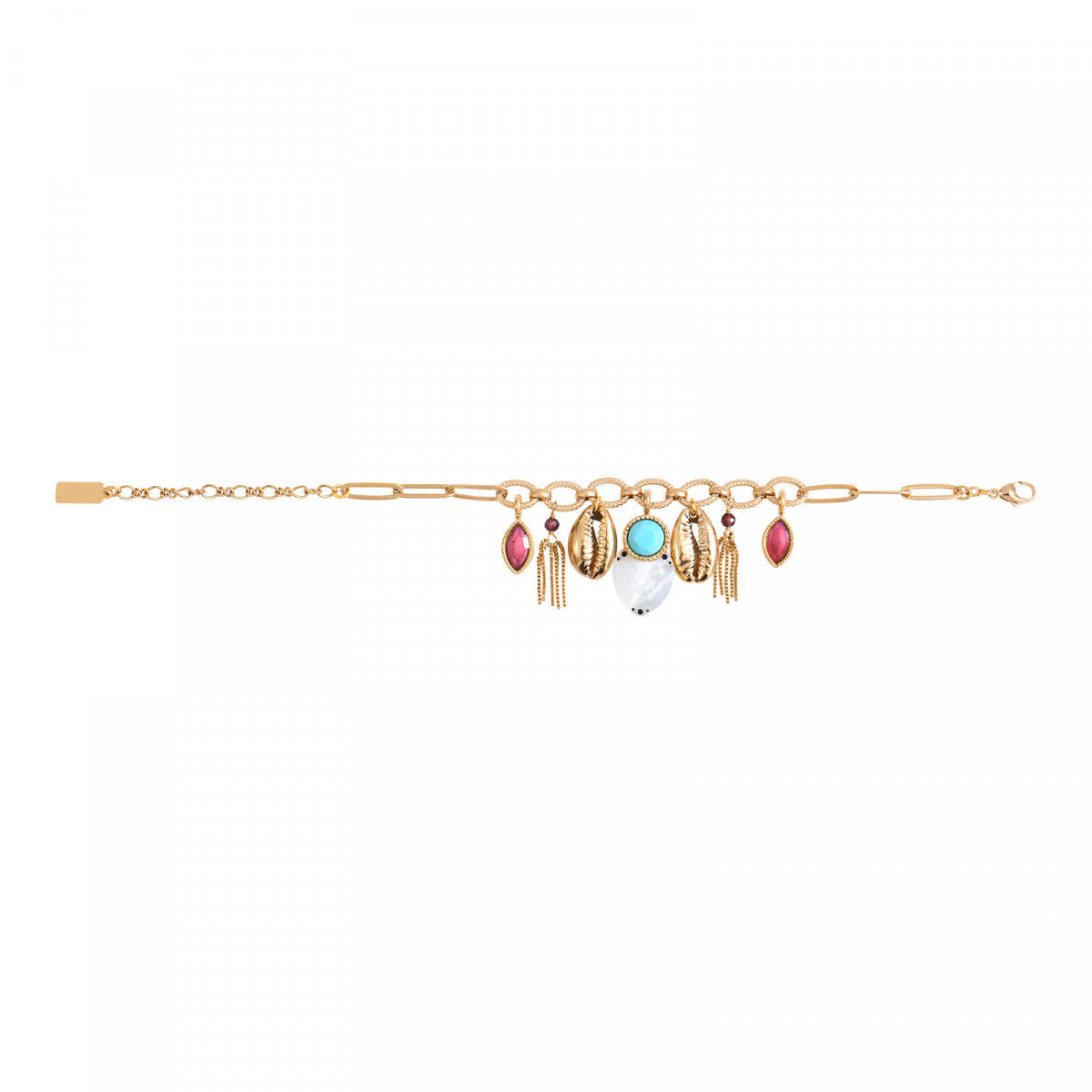 Bracelet chaîne charm's Mindoro nacre - blanc Nacre turquoise