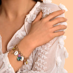 Bracelet chaîne charm's Mindoro nacre paua - bleu irisé Pawa