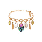 Bracelet chaîne charm's Mindoro nacre paua - bleu irisé Pawa