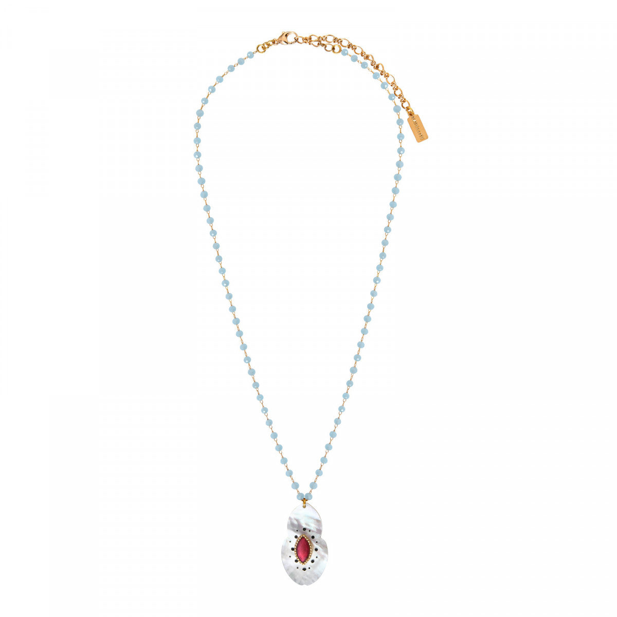 Collier de perles gemmes pendentif nacre Mindoro - blanc Nacre turquoise