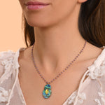 Collier de perles gemmes pendentif nacre paua Mindoro - bleu irisé Pawa