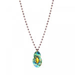 Collier de perles gemmes pendentif nacre paua Mindoro - bleu irisé Pawa