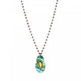 Collier de perles gemmes pendentif nacre paua Mindoro - bleu irisé Pawa