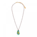 Collier de perles gemmes pendentif nacre paua Mindoro - bleu irisé Pawa