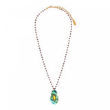 Collier de perles gemmes pendentif nacre paua Mindoro - bleu irisé Pawa