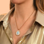 Collier pendentif chaîne perles boules nacre - blanc Nacre turquoise