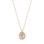 Collier pendentif chaîne perles boules nacre - blanc Nacre turquoise
