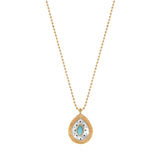 Collier pendentif chaîne perles boules nacre - blanc Nacre turquoise
