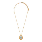 Collier pendentif chaîne perles boules nacre - blanc Nacre turquoise