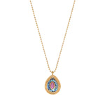 Collier pendentif chaîne perles boules nacre paua - bleu irisé Pawa