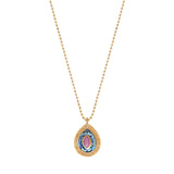 Collier pendentif chaîne perles boules nacre paua - bleu irisé Pawa