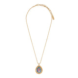 Collier pendentif chaîne perles boules nacre paua - bleu irisé Pawa