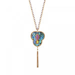 Collier sautoir nacre paua Mindoro - bleu irisé Pawa