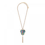 Collier sautoir nacre paua Mindoro - bleu irisé Pawa