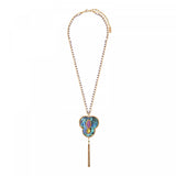 Collier sautoir nacre paua Mindoro - bleu irisé Pawa