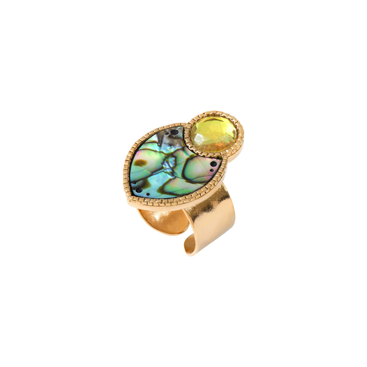 Bague fine Mindoro nacre paua small - bleu irisé Pawa
