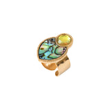 Bague fine Mindoro nacre paua small - bleu irisé Pawa