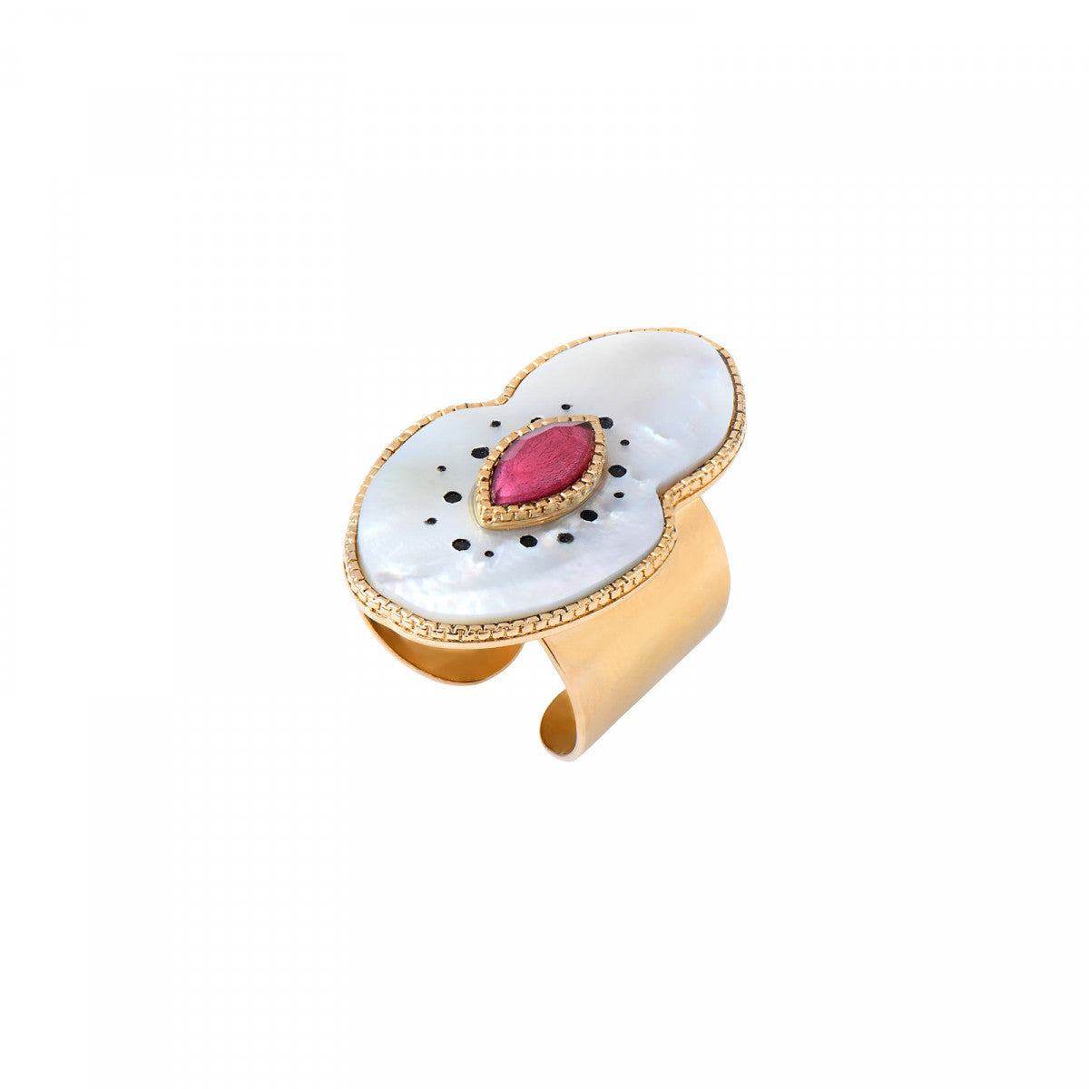 Grosse bague Mindoro nacre medium - blanc Nacre turquoise
