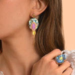 Grosse bague Mindoro nacre paua medium - bleu irisé Pawa