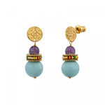 Boucles d'oreilles tiges percées Tiki amazonite Turquoise