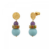 Boucles d'oreilles tiges percées Tiki amazonite Turquoise