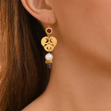 Boucles d'oreilles dormeuses tribales Tiki Turquoise