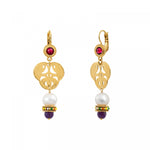 Boucles d'oreilles dormeuses tribales Tiki Turquoise