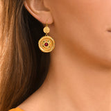 Boucles d'oreilles dormeuses Tiki cristal Prestige Turquoise