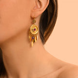 Boucles d'oreilles dormeuses Tiki Turquoise