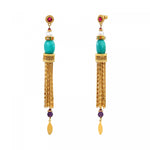 Boucles d'oreilles pendantes à tiges percées Tiki Turquoise