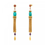 Boucles d'oreilles pendantes à tiges percées Tiki Turquoise