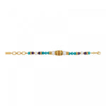 Bracelet perles réglable Tiki filigrane perles de rivière Turquoise