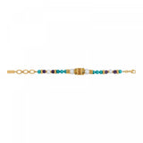 Bracelet perles réglable Tiki filigrane perles de rivière Turquoise