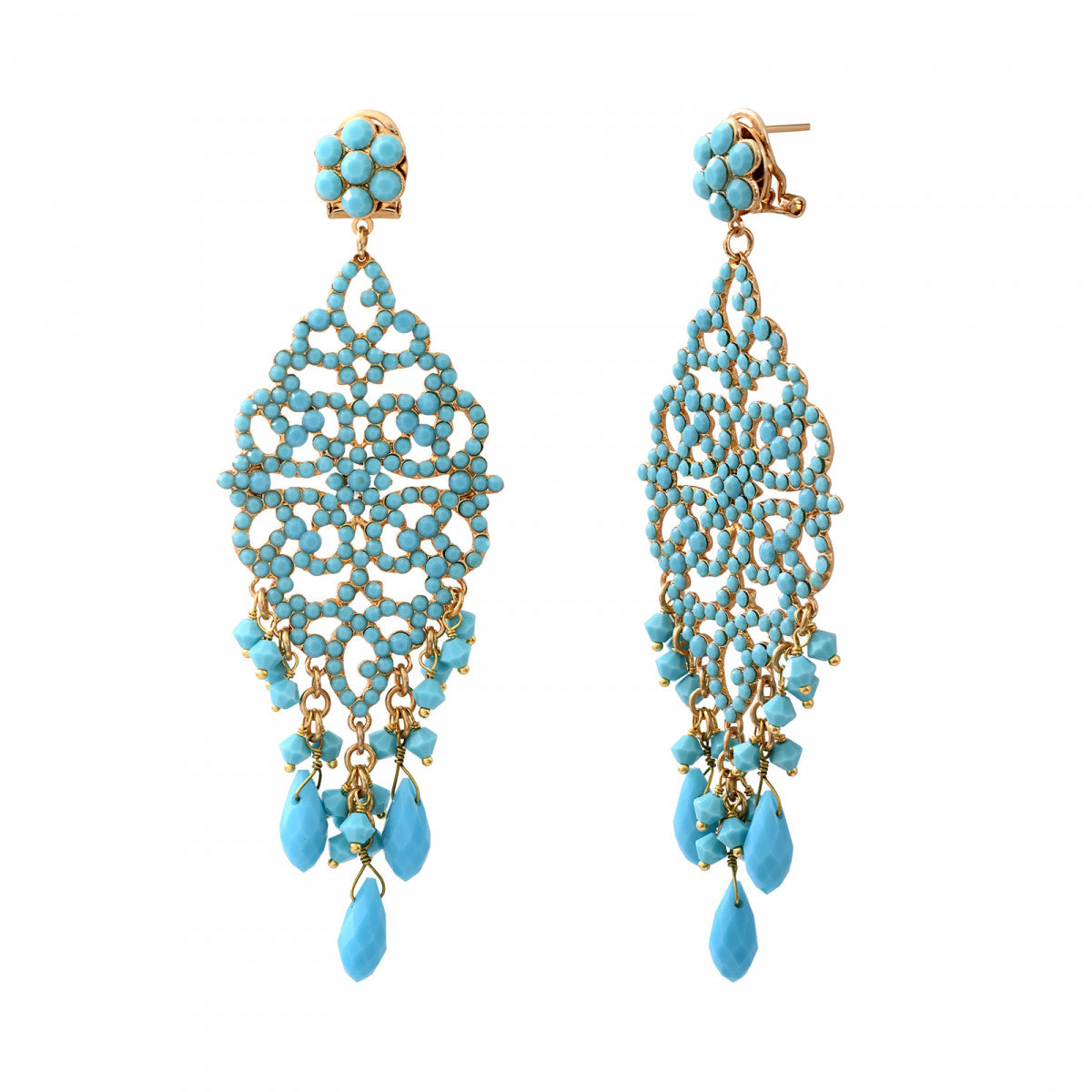 Boucles d'oreilles pendantes Chiara - turquoise Turquoise