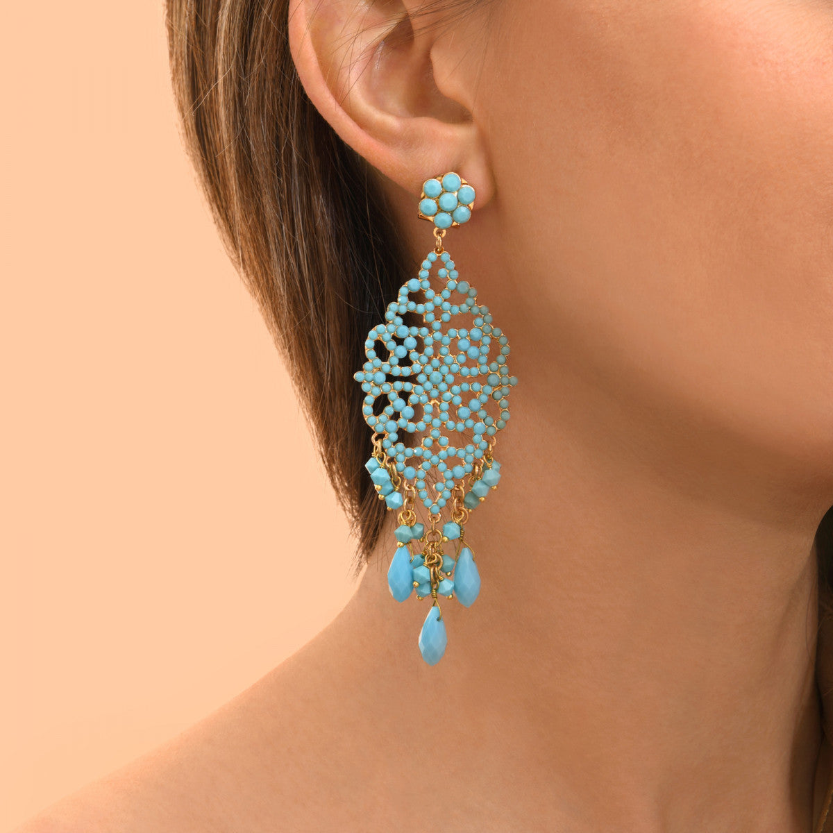 Boucles d'oreilles pendantes Chiara - turquoise Turquoise
